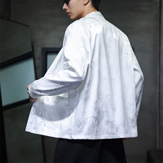 2026春装新款加厚龙纹夹克开衫外套唐装汉服潮流2512-P50，男装夹克，电商A057B