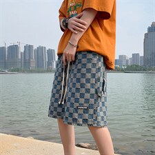 阔腿牛仔短裤男夏季复古百搭工装五分裤休闲宽松中裤 K3237-P38图片