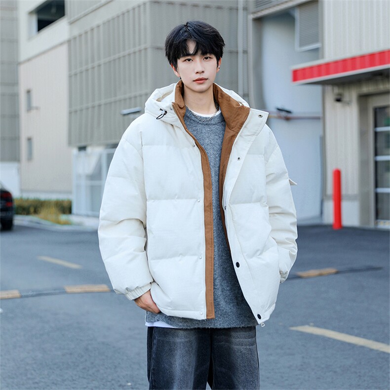 冬季90%绒羽绒服D5560-TP190278情侣连帽肌理工装羽绒外套,男装羽绒服,电商A102