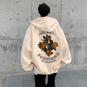 直播品质360克重磅美式印花加厚宽松连帽卫衣开衫外套KS108-特P45图片