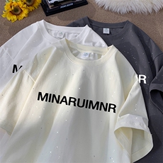 量大优供抖音视频支持得物配合二开美式满天星亮片短袖T恤MTX285，男装T恤，电商A486