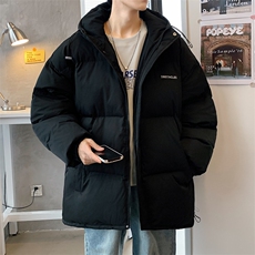 情侣款连帽棉衣男冬季加厚男士棉服潮流棉袄纯色A266-WT09-P65，男装棉衣，电商A266