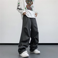 工装裤男款夏季美式潮牌设计感痞帅伞兵冲锋裤直筒运动休闲长裤子，男装休闲裤，星座716-3