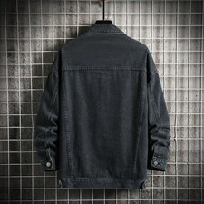 JK631-P75-现货网格牛仔夹克肥仔量足破洞印花大码，男装夹克，星座103A
