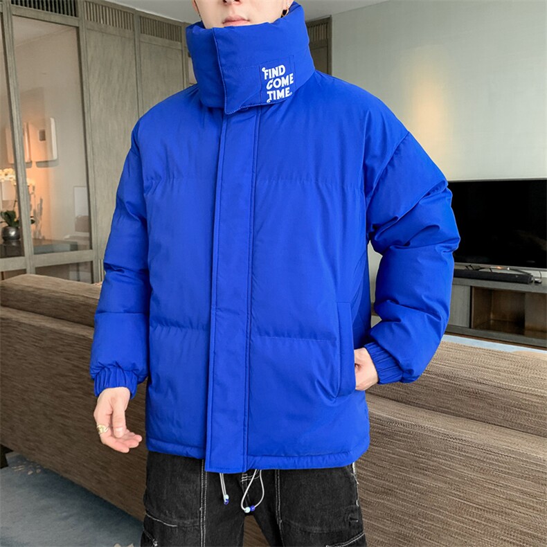 克莱因蓝冬季棉衣男加厚棉袄外套ins情侣款面包棉服M0761-P100,男装棉衣,星座308B-1