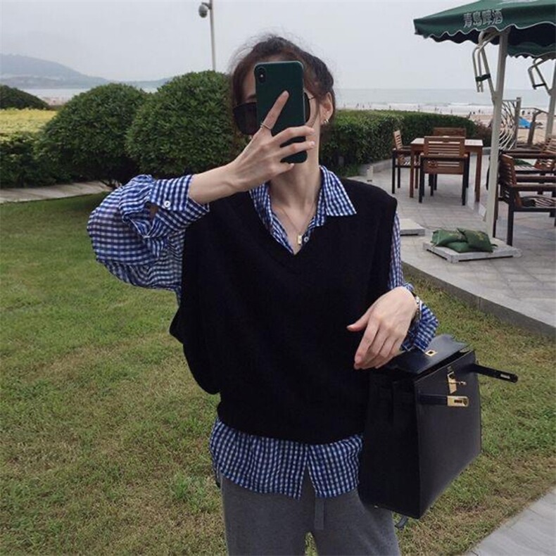 时尚百搭V领羊毛马甲女秋季新款显瘦气质外套,女装马甲,美雪羊绒