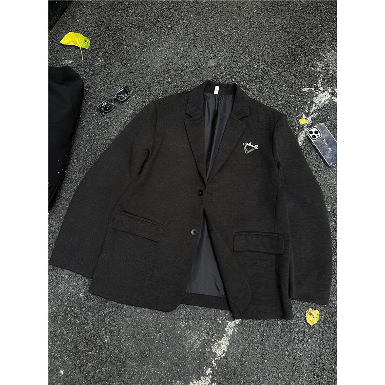 秋季韩版百搭肌理西服上衣小众设计高级感穿搭小西服HY665TP70,男装西服,电商A102B
