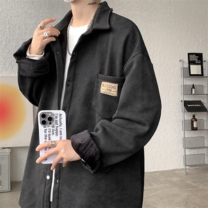 8XL-M秋冬款加绒加厚衬衫男做旧脏脏保暖外套大码衬衣CS29002P65图片