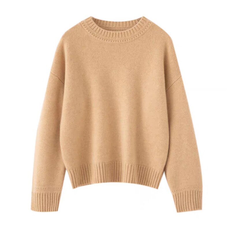 2025年秋季时尚百搭通勤简约休闲领袖镂空，女装羊绒衫，麦德绒