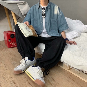 夏季薄款牛仔衬衫男短袖休闲港风百搭潮流复古水洗外套~C505-p40图片