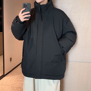 现货美式高街休闲夹克冬季立领纯色三防户外工装加厚棉服外套图片
