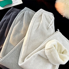 8XL-M羊羔绒运动裤宽松束脚棉裤加厚保暖休闲裤卫裤K9105P58控78，男装休闲裤，电商D206-1