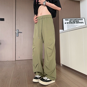 A429-YK193-特P28无差价 现货夏季轻薄透气速干休闲工装褶皱长裤图片