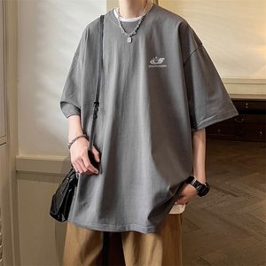 抖音得物二开 现货 220克夏装重磅美式高街宽松短袖t恤 MT205图片