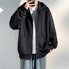抖音得物高品质全棉二开380克重磅美式秋冬连帽开衫卫衣外套HM01，男装卫衣，电商A486