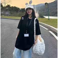 万针全刺绣工艺抖音得物高品质260克重磅纯棉双纱美式高街短袖T恤，男装T恤，电商A486