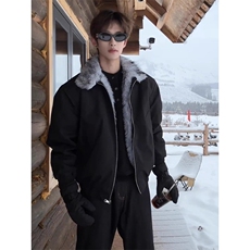 自制现货~狼王座山雕外套加绒加厚一体毛夹克MF012P105，男装夹克，星座908