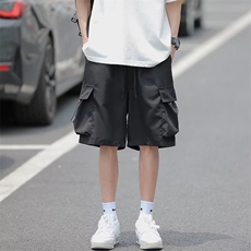 工装短裤男夏季运动休闲中裤夏天宽松五分裤子男款潮K4183-P30，男装牛仔裤，星座412
