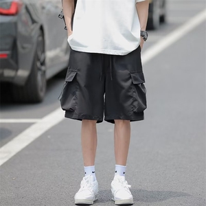 工装短裤男夏季运动休闲中裤夏天宽松五分裤子男款潮K4183-P30,鄂尔多斯穿搭夏天图片