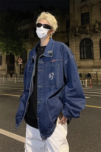 男装牛仔外套 2026秋季绣标印花男生翻领夹克上衣XZ514-2-N95-P88图片 男装牛仔外套 2026秋季绣标印花男生翻领夹克上衣XZ514-2-N95-P88图片