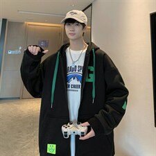 A2018-A18P75宽松潮港风卫衣春秋情侣外套连帽开衫加厚印字母卫衣，男装卫衣，星座1109-2