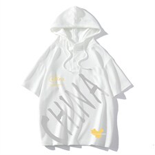 LD54208-P45连帽短袖t恤男大码胖子带帽五分袖中袖，男装T恤，电商A040