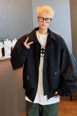 秋季新款港风美式vibe潮牌宽松翻领夹克男XZ213-JK9910-P108控128，男装夹克，星座213