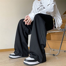 秋季美式高街休闲长裤男宽松加大码垂感阔腿直筒裤潮牌胖子拖地裤，男装休闲裤，电商D206-1