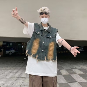高街水洗牛仔马甲男款无袖外套  MJK04 P45图片