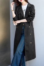 现货大女主媲美仿真皮韩版质感咖色皮风衣翻领中长款外套皮夹克，女装皮衣，潮流依族