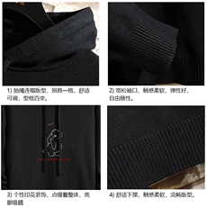 LM68140-P58加绒款-P68连帽毛衣男大码带帽针织衫男毛线衣砖墙，男装针织衫/毛衣，电商A040A