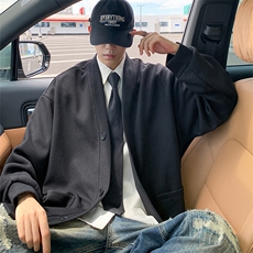 H220华夫格卫衣秋冬新款纯色V领开衫外套大码美式男生休闲上衣服，女装短外套，星座304A