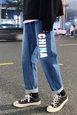 ！秋冬季百搭直筒男士牛仔裤潮流休闲长裤子NZ111P45，男装牛仔裤，电商B220