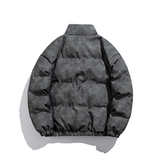 白底PU皮复古做旧双侧金属拉链设计夹克式棉衣男MY77092P130控198，男装棉衣，星座226-1