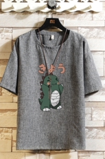 ZT71037-P35风复古亚短袖男t恤男半袖砖墙控48，男装T恤，电商A040A
