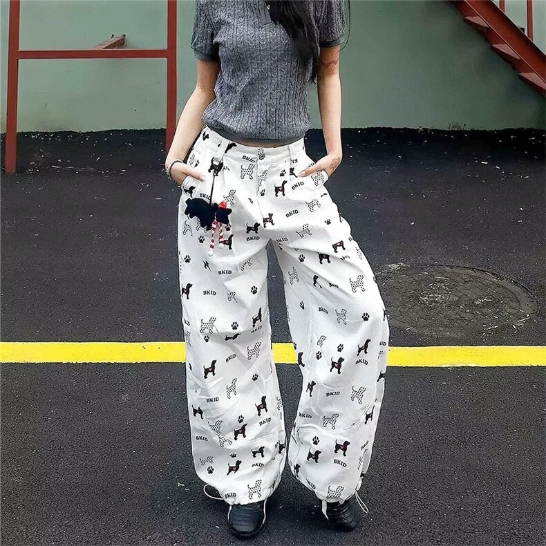 高街vibe潮牌黄泥染水洗做旧破洞牛仔裤男美式复古宽松直筒阔腿裤,男装牛仔裤,星座506A