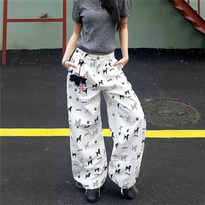 高街vibe潮牌黄泥染水洗做旧破洞牛仔裤男美式复古宽松直筒阔腿裤