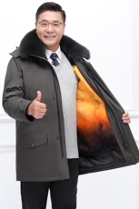 高品质男中老年可拆卸内胆真皮草兔毛狐狸毛派克服中长款外套，商品下架区，钱塘723