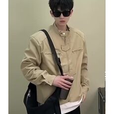 【有货】D8220-P65韩系高街垫肩短款外套男士机能风潮牌机车夹克，男装夹克，星座603-2