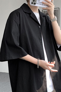 8XL-M亚麻短袖衬衫男夏薄款宽松休闲百搭大码半袖衬衣DC28002P50图片