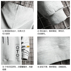 WY2114-P40纯棉连帽卫衣男大码运动帽衫宽松薄外套网格挂拍，男装卫衣，电商A040A
