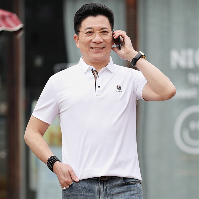 polo衫男士休闲2023夏季新款商务短袖T恤男装夏装翻领上衣服薄款图片