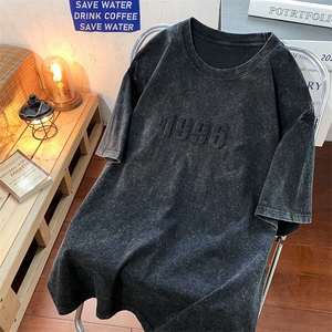 抖音供货、10万现货印花款230克水洗棉短袖T恤 D223A-ST2356-P40图片