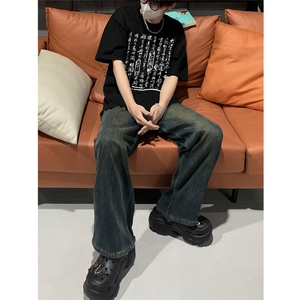 已做版权 新中式潮书法短袖复古风重磅涂鸦文字t恤 T83-P28图片