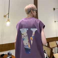 （抖音不可售）重磅麂皮绒无袖坎肩背心油画v印花JB4116-特P19，男装背心/马甲，星座508（原C305）
