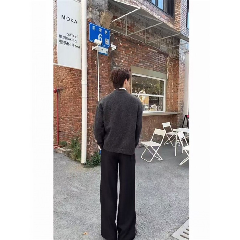 预售款~已下单冬季男装设计感深V假两件高领保暖毛衣MY2570批68,男装针织衫/毛衣,星座1411A-6