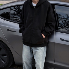 抖音得物高品质二开350克秋冬双头双拉链卫衣开衫外套W74，男装卫衣，电商A486