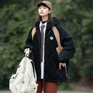 冬上新加棉加厚棉服潮中性风连帽棉衣外套男女 8330-P115控价158图片
