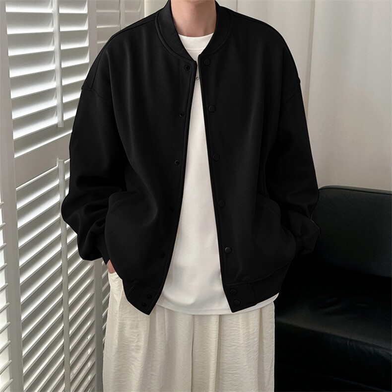 现货-2025春季新品百搭夹克男休闲纯色棒球服外套-AJ2414-P105,男装夹克,电商A351