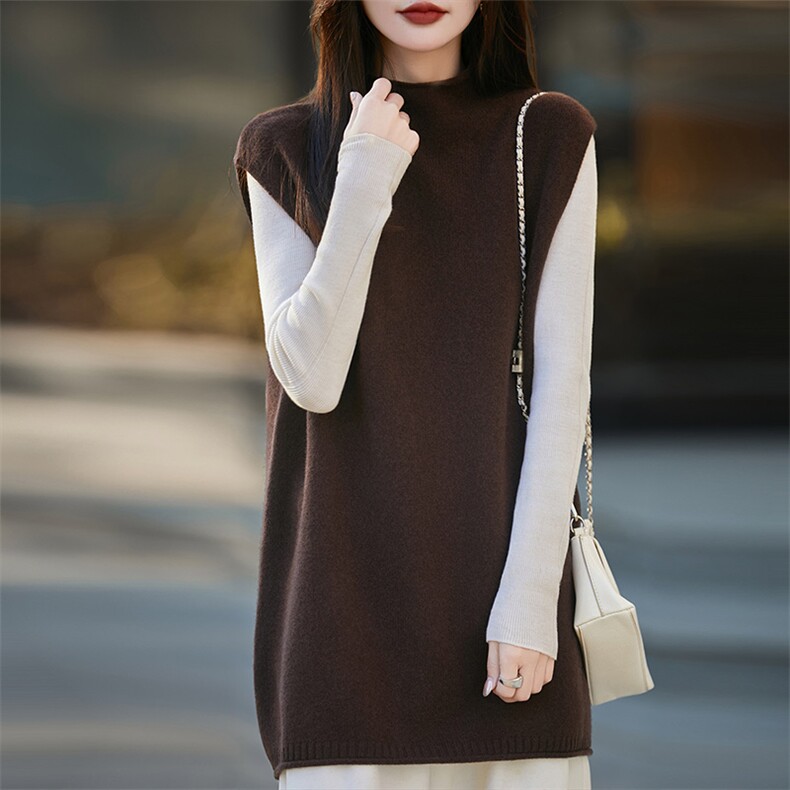 2025时尚百搭通勤休闲中长款马甲，女装马甲，羿纯羊绒